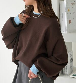 GeeRA（ジーラ）の「スウェットライクレイヤード風ニット（ニット・セーター）」｜詳細画像