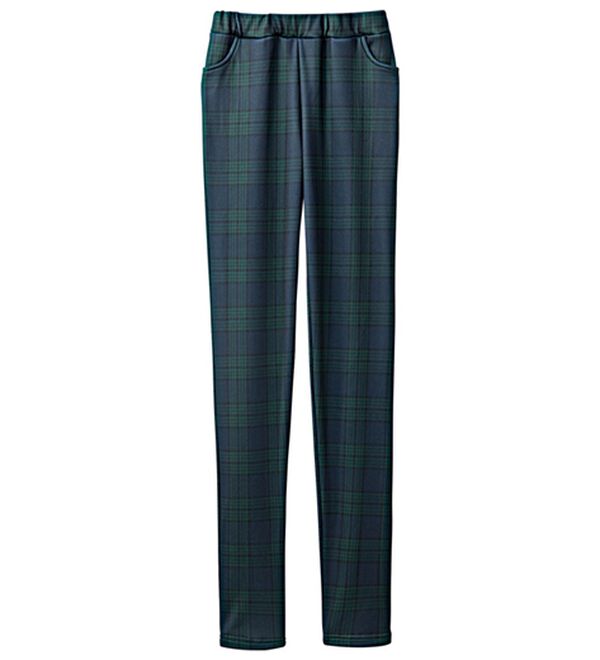 LAVIENNE（ラヴィエンヌ）の「綿混の裏シャギーレギンスパンツ（その他パンツ）」｜グリーンチェック