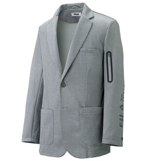 「＜フィラ＞吸汗速乾杢調ストレッチジャケット（メンズジャケット）」｜杢グレー