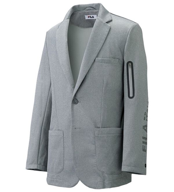 「＜フィラ＞吸汗速乾杢調ストレッチジャケット（メンズジャケット）」｜杢グレー