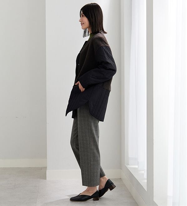 BELLUNA（ベルーナ）の「ボア切替キルトデザインミドル丈コート（ハーフコート）」｜詳細画像