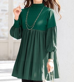 プリーツプリーズ　チュニック（グリーン） PLEATS PLEASE ISSEY MIYAKE（グリーン・カーキ/緑色系）の新品