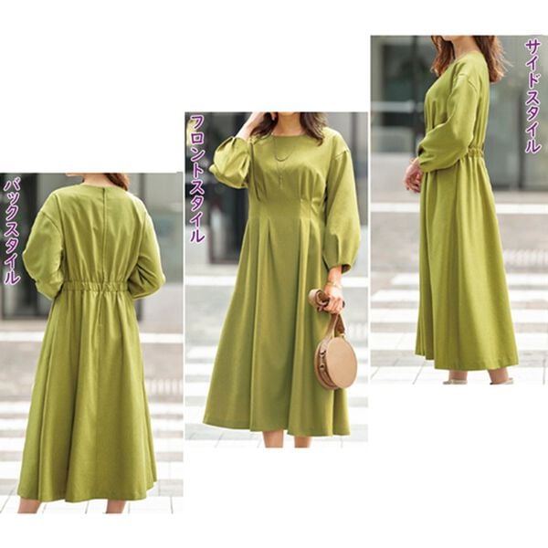 BELLUNA（ベルーナ）の「着心地らくらくウエストタック使いゆったりワンピース（その他ワンピース）」｜詳細画像