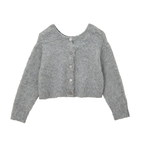 GeeRA（ジーラ）の「前後２ｗａｙクルーネックシャギーショートカーディガン（ニットカーディガン）」｜詳細画像