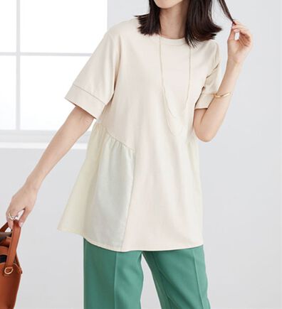 BELLUNA（ベルーナ）の「ギャザー切替デザイン細見えチュニック（チュニック）」