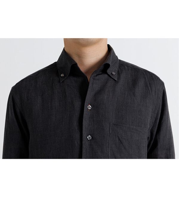 「＜コムルヴァン・オム＞大人のフレンチリネン１００％シャツ（メンズシャツ）」｜詳細画像