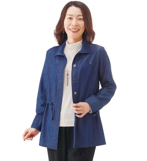 「柔らかデニムブルゾン（ブルゾン）」｜詳細画像