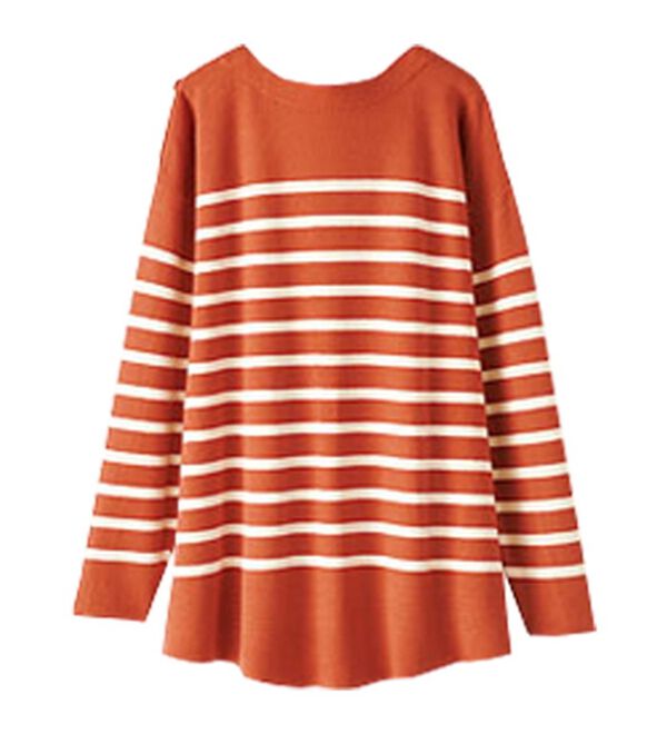 BELLUNA（ベルーナ）の「肩ボタン使いボーダーニットプルオーバー（ニット・セーター）」｜詳細画像