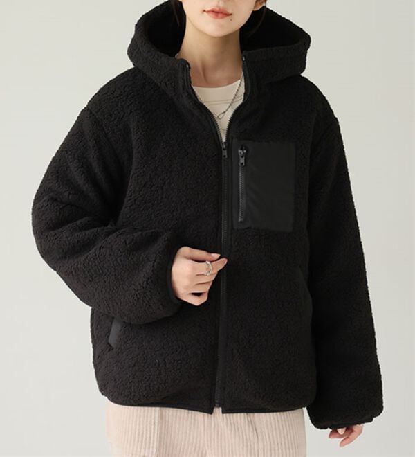 A HAPPY MARILYN（アハッピーマリリン）の「【Ｌ～８Ｌ】中綿入りボアフードブルゾン（ブルゾン）」｜詳細画像