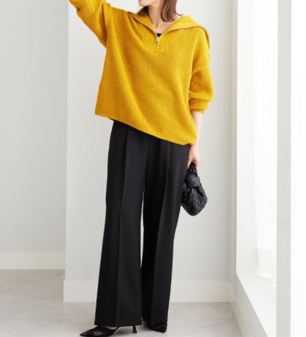 BELLUNA（ベルーナ）の「あぜ編ハーフジップニットプルオーバー（ニット・セーター）」｜詳細画像