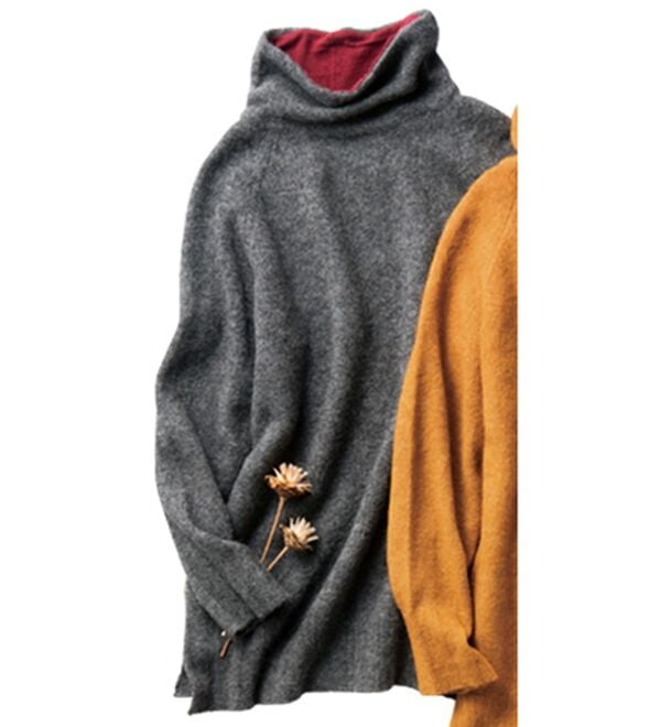 VINNO（ヴィノ）の「贅沢リッチ・ベビーアルパカ入ニット（ニット・セーター）」｜チャコール