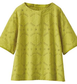 BELLUNA（ベルーナ）の「エンブロイダリーレースブラウス（ブラウス）」｜グリーン