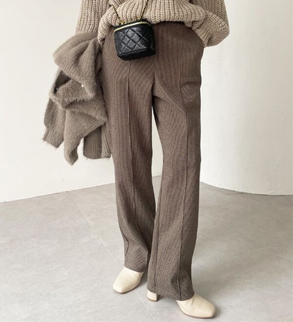 ウールライクピンタックストレートパンツ - ベルーナ【公式】