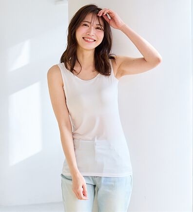 LAVIENNE（ラヴィエンヌ）の「【暑がりさん必見！】カップ付瞬間ひんやり冷感！タンクトップインナー＜さらりラボ＞（肌着・インナーウェア）」