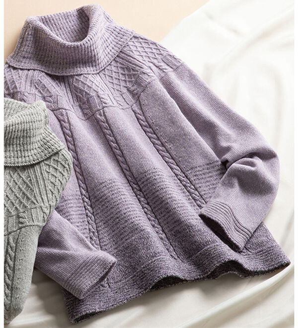 ルフラン（ルフラン）の「日本製　泉州産オフタートルセーター（ニット・セーター）」｜パープル