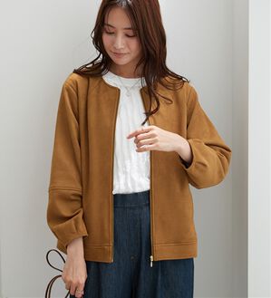 BELLUNA（ベルーナ）の「スエード調ランタン袖ミドル丈ジャケット（その他ジャケット）」｜キャメル