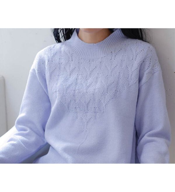 RANAN（ラナン）の「透かし編デザインハイネックニット（ニット・セーター）」｜詳細画像