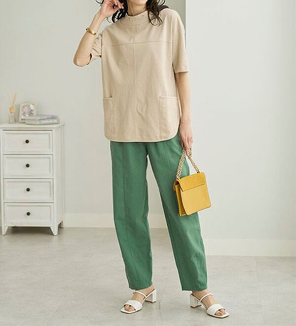 BELLUNA（ベルーナ）の「抗菌防臭綿１００％切替デザインプルオーバー（カットソー）」｜詳細画像