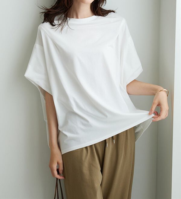 BELLUNA（ベルーナ）の「【接触冷感】二の腕隠れる！ドルマンチュニック（チュニック）」｜詳細画像