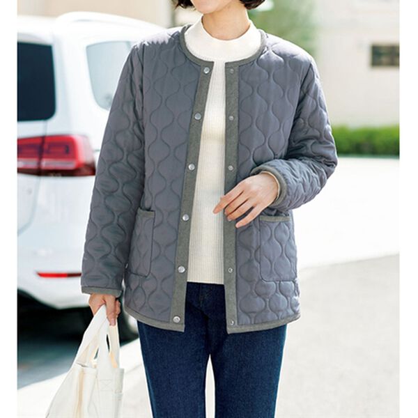 BELLUNA（ベルーナ）の「着ぶくれしにくい！裏シャギーキルトジャケット（ブルゾン）」｜詳細画像