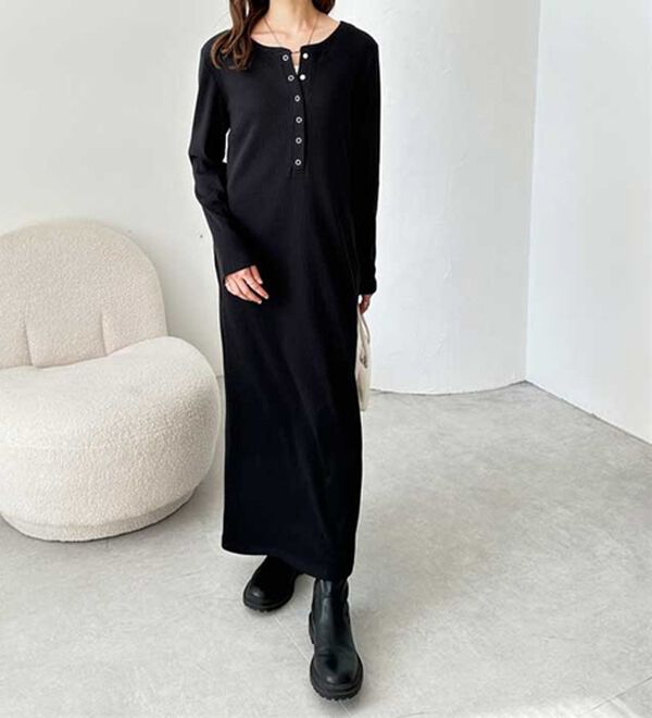 GeeRA（ジーラ）の「全骨格対応！前後2WAY細見えリブワンピース（カットソーワンピース）」｜詳細画像