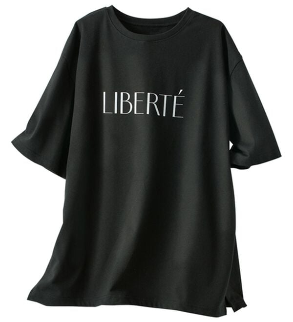 BELLUNA（ベルーナ）の「汗ジミ対策！よれない大人のプリントＴシャツ（Tシャツ）」｜黒