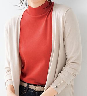 LAVIENNE（ラヴィエンヌ）の「【医師オススメ】ＵＶカット綿１００％スリーブレスハイネックプルオーバー＜カラフルコットン＞（肌着・インナーウェア）」｜オレンジレッド