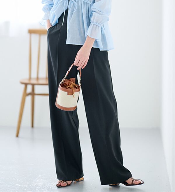 RANAN（ラナン）の「ハイウエストジップワイドパンツ（ワイドパンツ・ガウチョ）」｜詳細画像