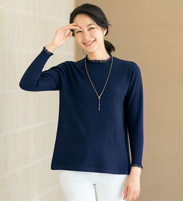 ルフラン（ルフラン）の「顔まわりで彩る＊デザイン衿ニット（ニット・セーター）」｜詳細画像