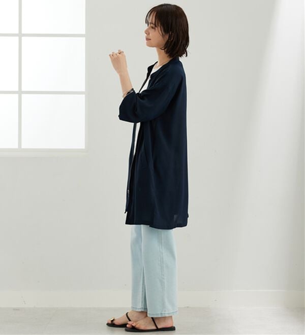 BELLUNA（ベルーナ）の「とろみ素材イージーケアロング丈ジャケット（その他ジャケット）」｜詳細画像