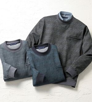 「【３色組】＜コムルヴァン・オム＞そのままお出掛け！くつろぎトレーナー（メンズトレーナー）」｜3色組