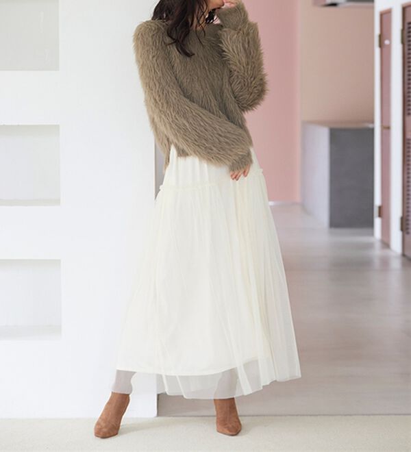 RANAN（ラナン）の「ロングフェザーシャギーニット（ニット・セーター）」｜詳細画像