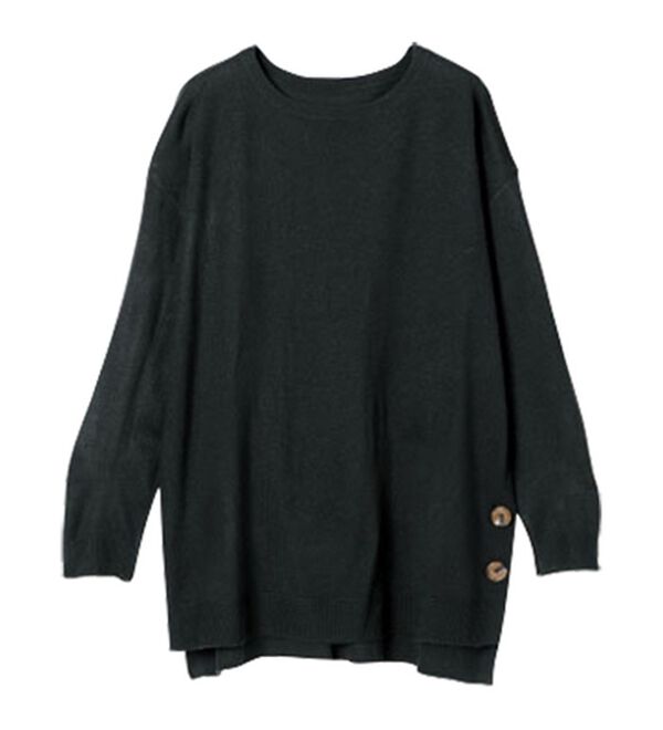 RANAN（ラナン）の「サイドボタン使いゆったりニットチュニック（チュニック）」｜詳細画像