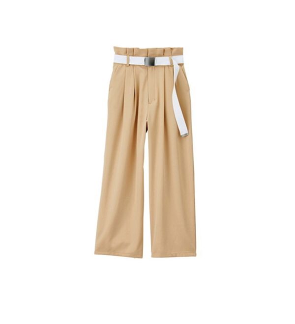 GeeRA（ジーラ）の「ベルト付ツイルパンツ（フルレングスパンツ）」｜詳細画像