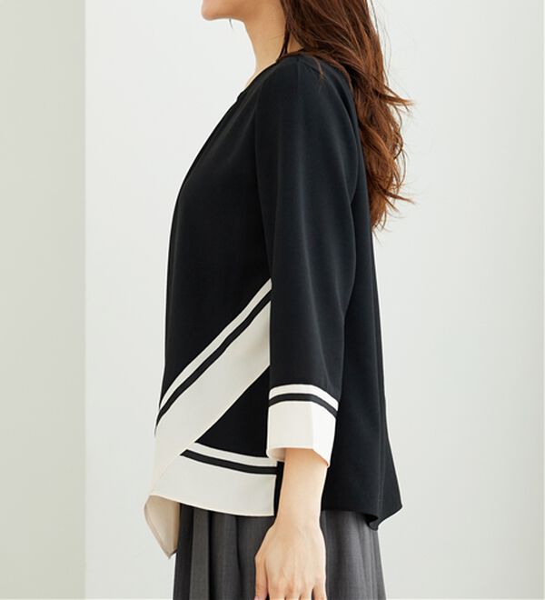 BELLUNA（ベルーナ）の「【Ｌａｇｒｉｌｕａ】ギャザー使い配色デザインブラウス（ブラウス）」｜詳細画像