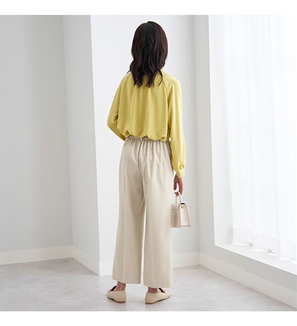 BELLUNA（ベルーナ）の「サラリ美脚見え！タック使いワイドパンツ（ワイドパンツ・ガウチョ）」｜詳細画像