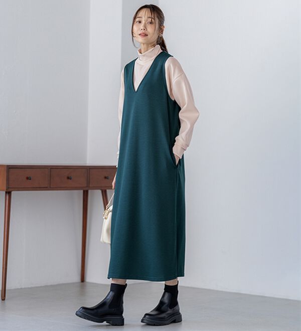 BELLUNA（ベルーナ）の「リブ使いがかわいい裏起毛トレーナー（チュニック）」｜詳細画像