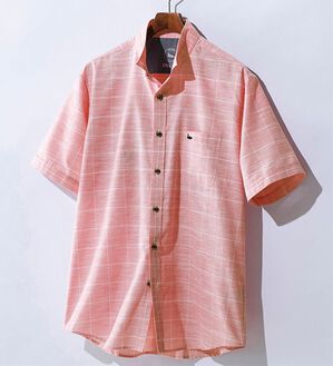 「＜デコイ＞さらっと羽織れる！麻入りシャツ（メンズシャツ）」｜コーラル