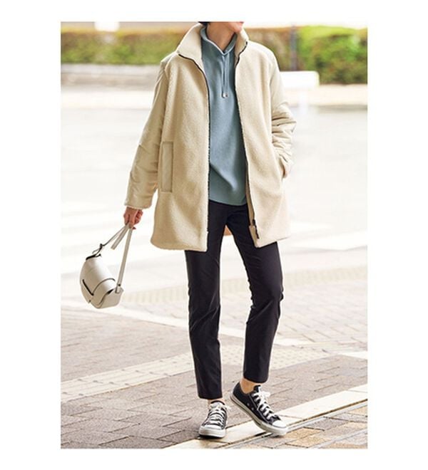 VINNO（ヴィノ）の「ボア切替リバーシブルコート（ロングコート）」｜詳細画像