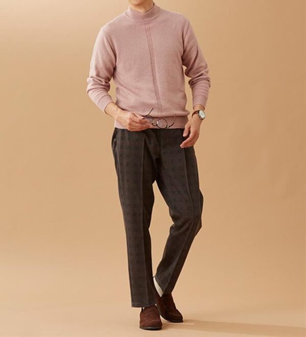 「アルパカ入りスマートセーター（メンズニット・セーター）」｜詳細画像