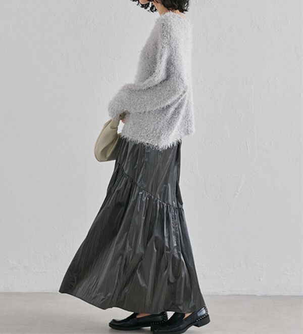 RANAN（ラナン）の「メタリックラウンドティアードスカート（ロングスカート）」｜詳細画像