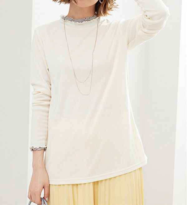 BELLUNA（ベルーナ）の「重ね着風フリル衿プルオーバー（カットソー）」｜詳細画像