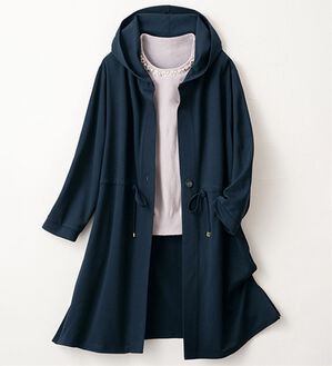 ルフラン（ルフラン）の「季節を繋ぐきれいめロングパーカー（パーカー）」｜ネイビー