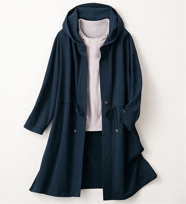 ルフラン（ルフラン）の「季節を繋ぐきれいめロングパーカー（パーカー）」｜ネイビー