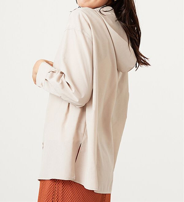 BELLUNA（ベルーナ）の「シアー素材フードデザインシャツ（シャツ）」｜詳細画像