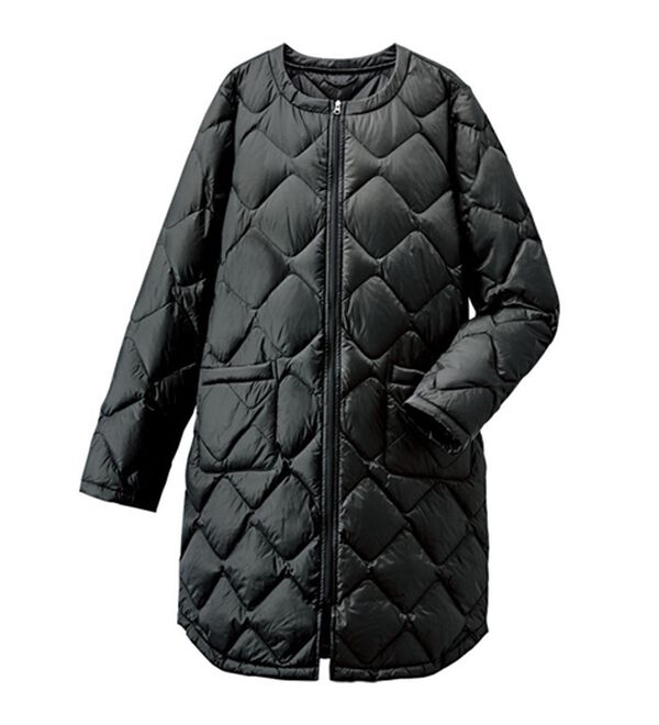 BELLUNA（ベルーナ）の「洗える！軽量ダウンノーカラーコート（ポーチ付）（ハーフコート）」｜詳細画像