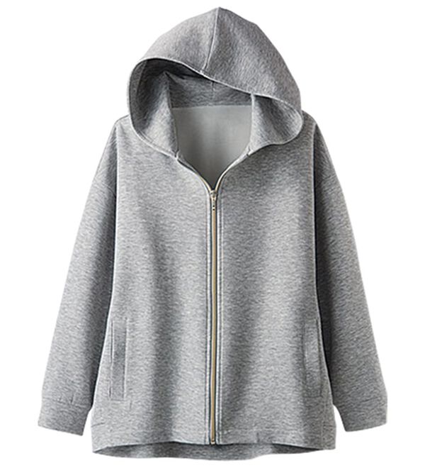 BELLUNA（ベルーナ）の「【快適Ｌａｂ．】とろみ素材裾タックパーカー（パーカー）」｜詳細画像