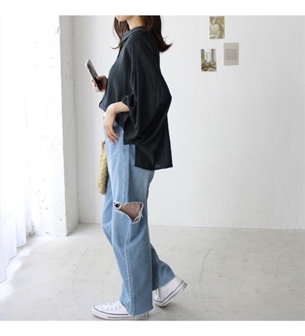 GeeRA（ジーラ）の「ワッシャーポプリンブラウス（ブラウス）」｜詳細画像