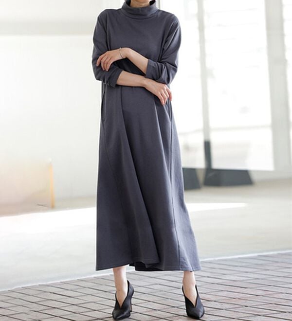 RANAN（ラナン）の「＜Ｂｅａｕｔｉｆｕｌ　Ｃｏｔｔｏｎ＞混　裏起毛！タートルネックワンピース（その他ワンピース）」｜詳細画像