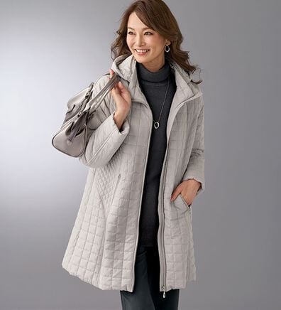 BELLUNA（ベルーナ）の「キルティング切替デザインコート（ハーフコート）」